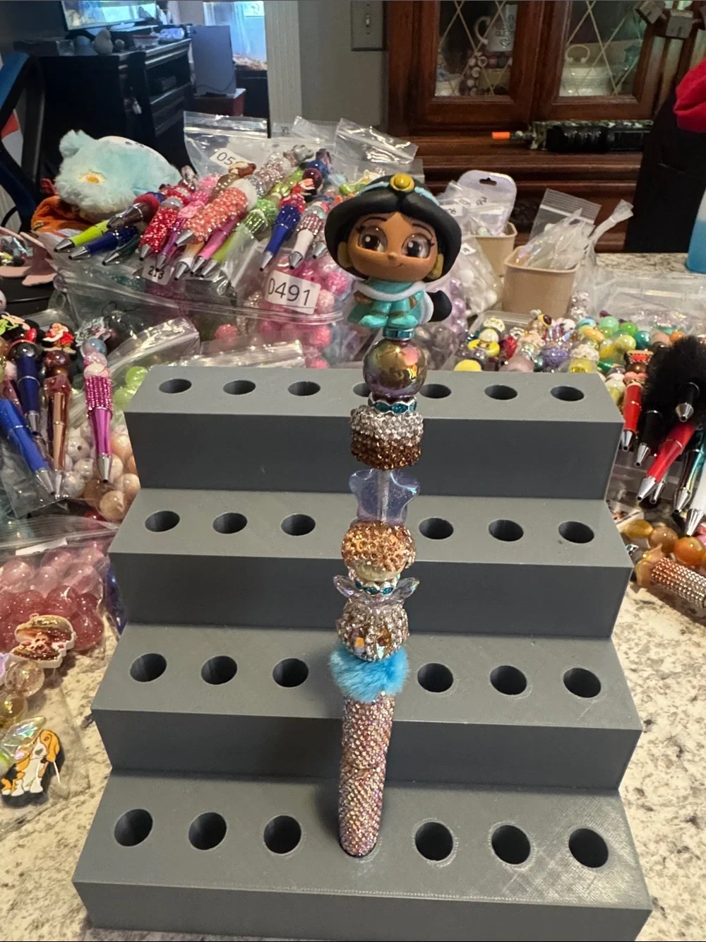 NWOT Disney Doorables Pixel Perfect Jasmine Beaded Pen Handmade by Me